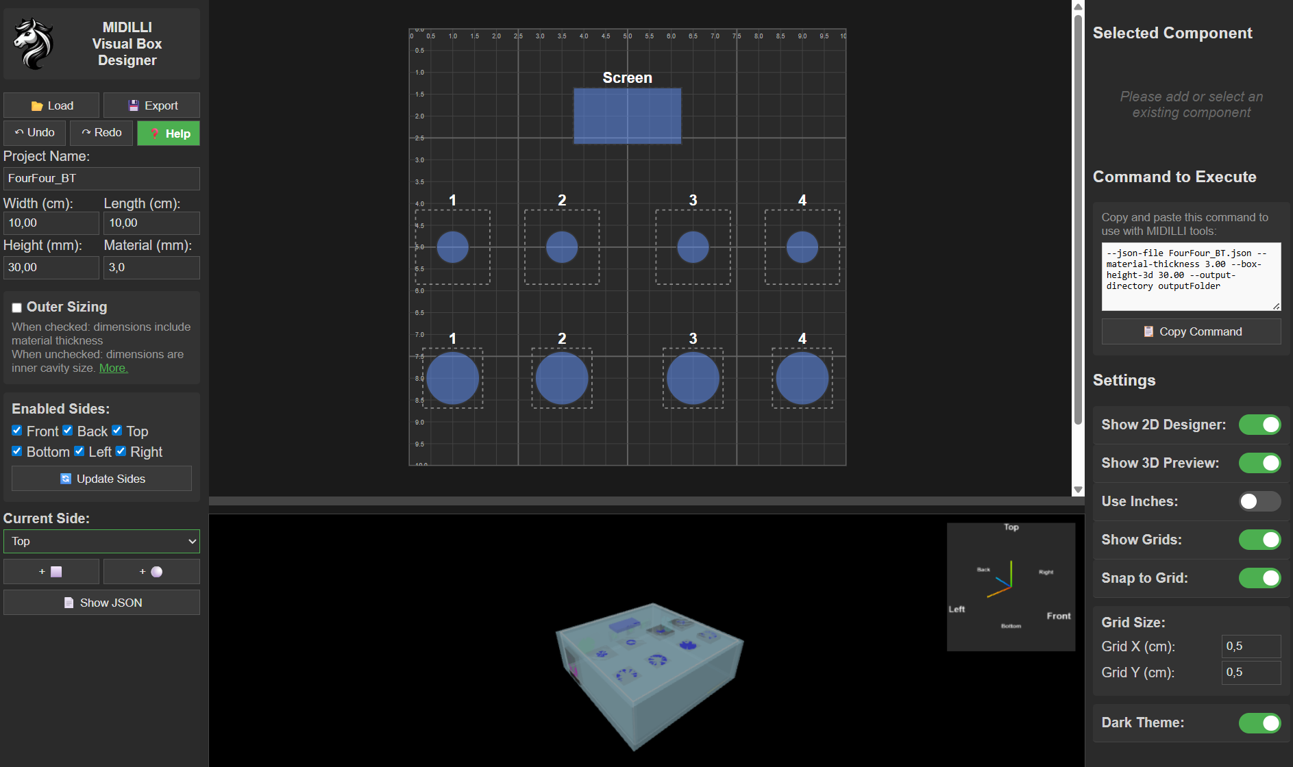 MIDILLI Visual Box Designer - Free Browser-Based 2D and 3D Box Creation for free MIDILLI Tools.